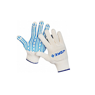 Перчатки трикотажные для тяжелых работ, с ПВХ покрытием (точка), Т-7, размер L-XL, ЗУБР  ( упаковка 10 пар)