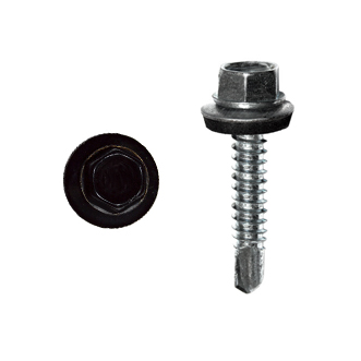 RR (RAL 9005)  Саморез кровельный с шестигранной головкой сверло  5,5*19