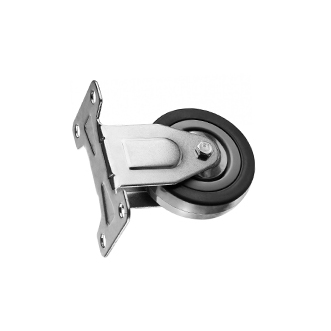 Колесо с опорой болт; колесо -резина. д. 100мм/ш. 26мм, подшип., аппарат. 80кг; Опора - болт М12, поворот.; общ. высота 132мм. 