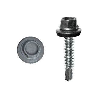 (RAL 7024)  Саморез кровельный с шестигранной головкой сверло по металлу 5,5*19