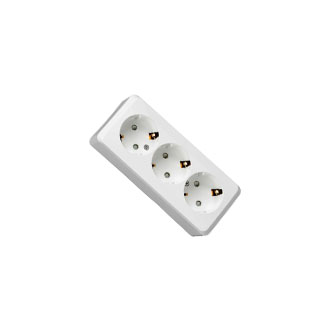 Розетка 3-м ОП Этюд 16А 250В защ. шторки с заземл. бел. PA16-012B