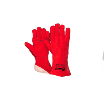 Краги сварщика красные цельноспилковые с подкладкой