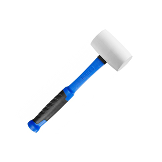 Киянка резиновая белая, с фиберглассовой ручкой, 680г 