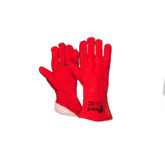 Краги цельноспилковые красные пятипалые УТЕПЛЕННЫЕ тип 