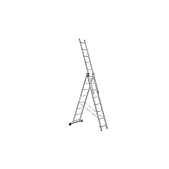Лестница алюминиевая трехсекционная 3x8 универсальная (Алюмет) 5308