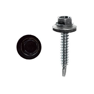 RR (RAL 9005)  Саморез кровельный с шестигранной головкой сверло  4,8*29