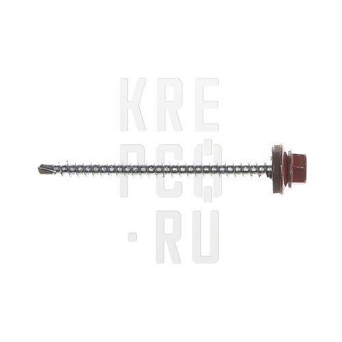 (RAL 3003)  Саморез кровельный с шестигранной головкой сверло по дереву 4,8*51