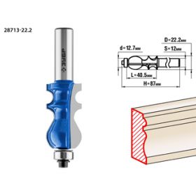 Фреза кромочная фигурная No2, D= 22,2мм, рабочая длина-40,5мм, хв.-12мм,d-12,7мм, ЗУБР Профессионал