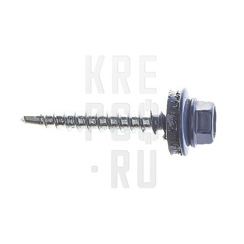 (RAL 5005)  Саморез кровельный с шестигранной головкой сверло  5,5*19